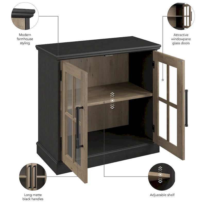 Meuble de rangement avec portes vitrées