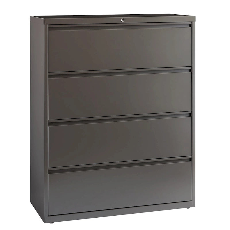 Classeur latéral à 4 tiroirs de 42 po de large, gris clair