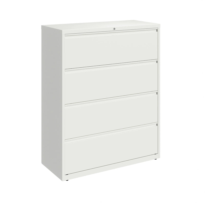 Classeur latéral à 4 tiroirs de 42 po de large, gris clair