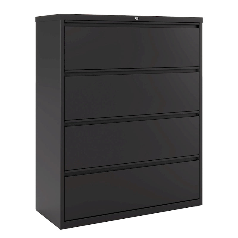 Classeur latéral à 4 tiroirs de 42 po de large, gris clair
