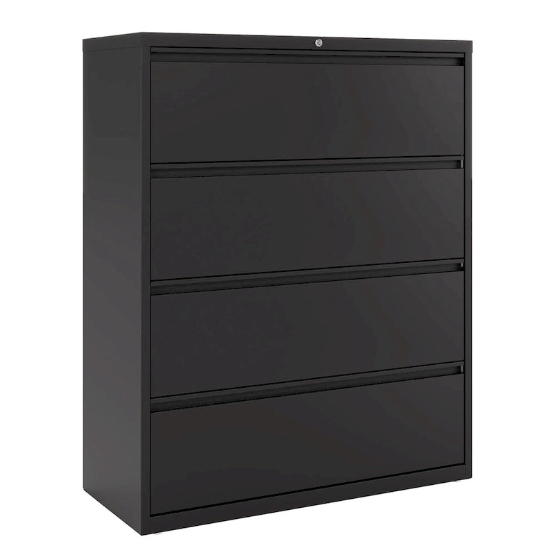 Classeur latéral à 4 tiroirs de 42 po de large, gris clair