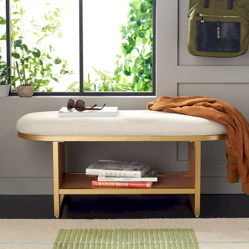 Banc de rangement ouvert avec coussin - 42 L x 15 P x 18 H - 42Lx15Px18H