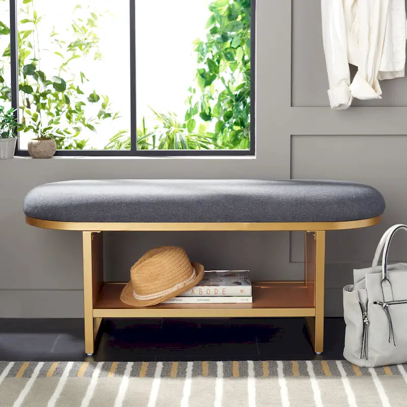 Banc de rangement ouvert avec coussin - 42 L x 15 P x 18 H - 42Lx15Px18H