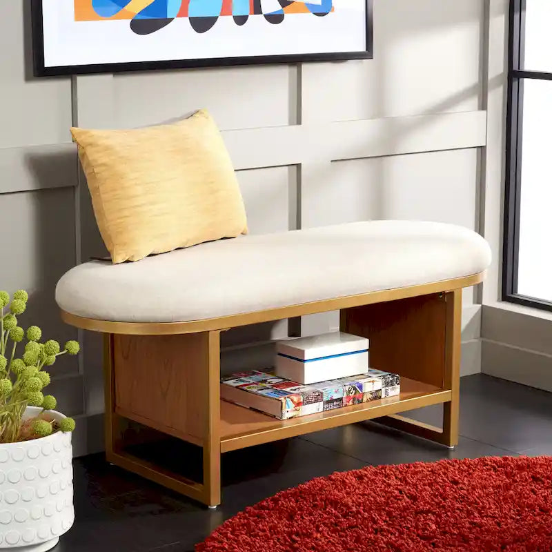 Banc de rangement ouvert avec coussin - 42 L x 15 P x 18 H - 42Lx15Px18H