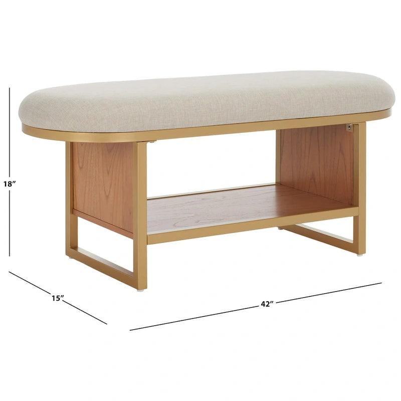 Banc de rangement ouvert avec coussin - 42 L x 15 P x 18 H - 42Lx15Px18H