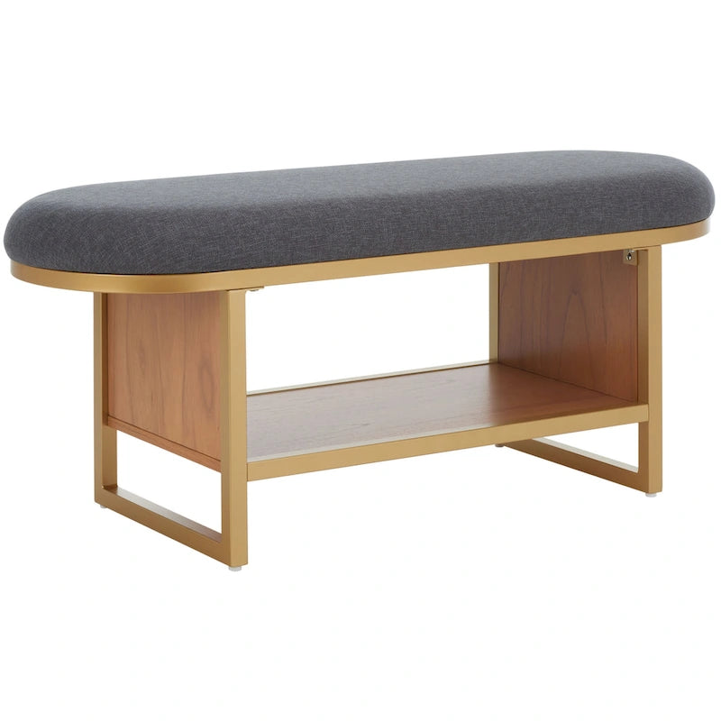 Banc de rangement ouvert avec coussin - 42 L x 15 P x 18 H - 42Lx15Px18H