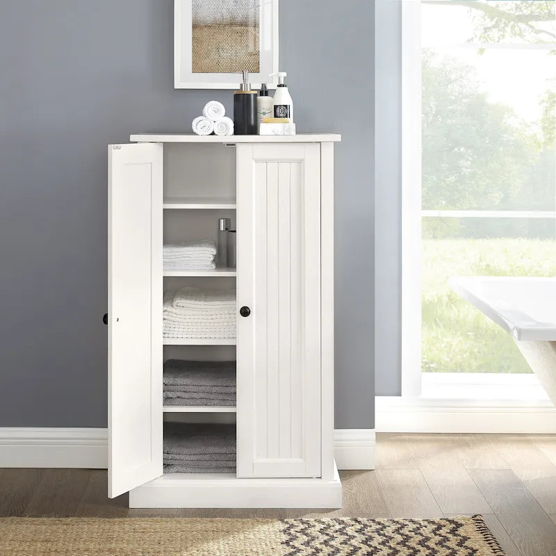 Armoire d'appoint blanche patinée