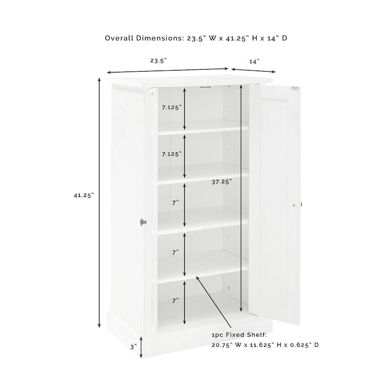 Armoire d'appoint blanche patinée
