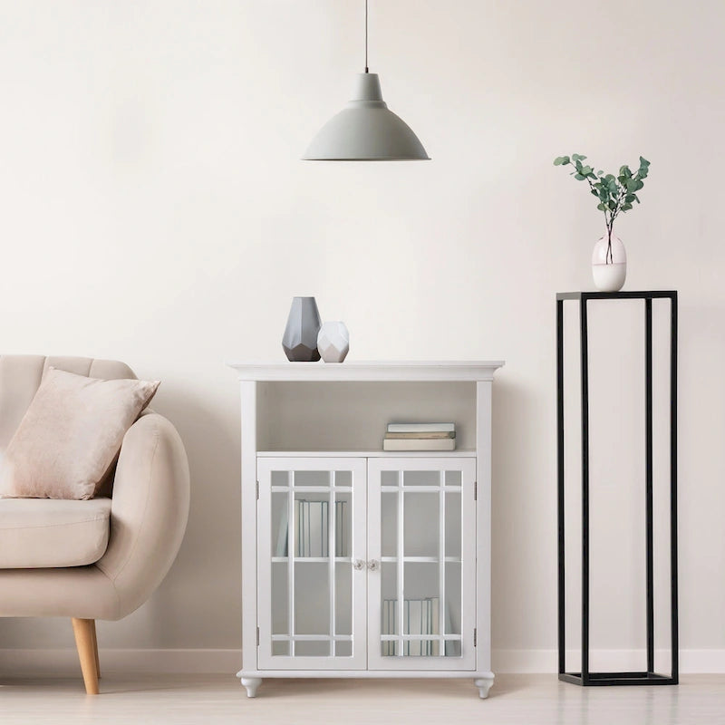 Meuble d'appoint à deux portes sur pied