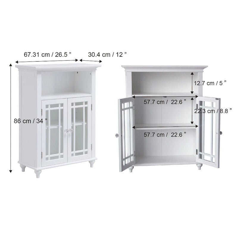 Meuble d'appoint à deux portes sur pied