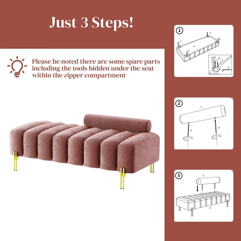 Banc de fenêtre capitonné moderne avec dossier réglable