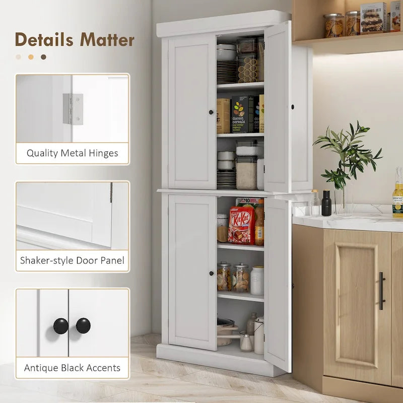 Armoire de rangement autoportante de 184 cm pour cuisine/garde-manger