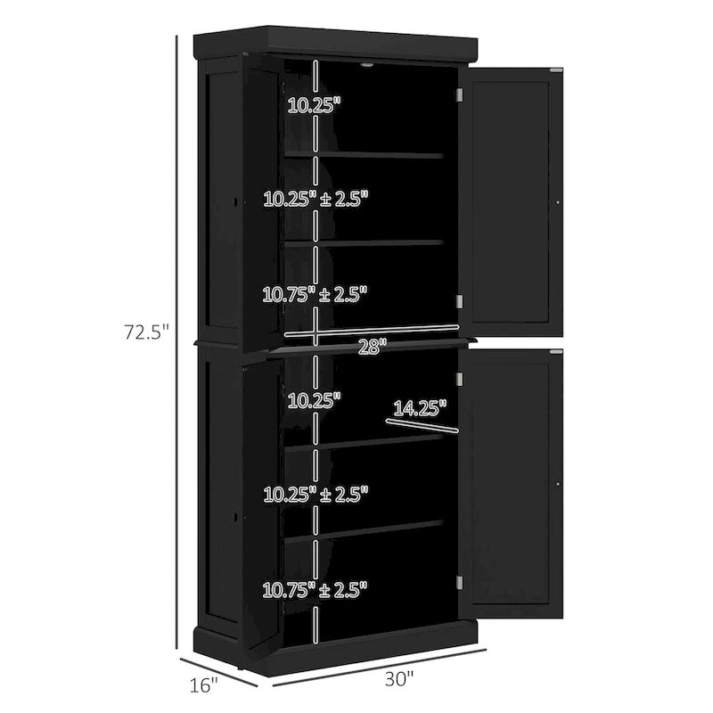 Armoire de rangement autoportante de 184 cm pour cuisine/garde-manger