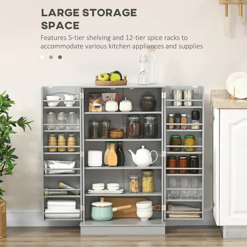 Armoire de rangement autoportante de 184 cm pour cuisine/garde-manger