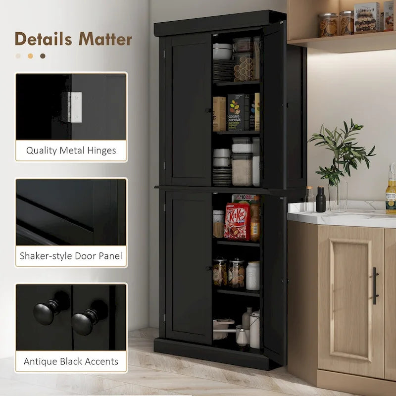 Armoire de rangement autoportante de 184 cm pour cuisine/garde-manger