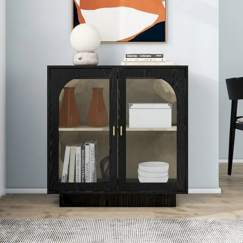 2 Meubles de rangement avec porte vitrée pour le salon