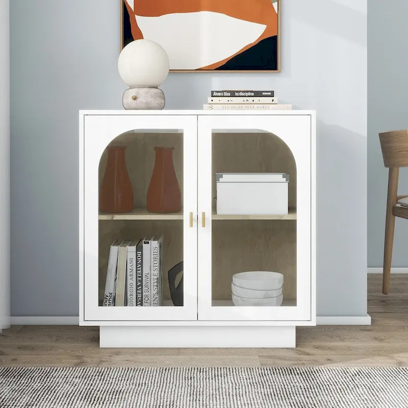 2 Meubles de rangement avec porte vitrée pour le salon