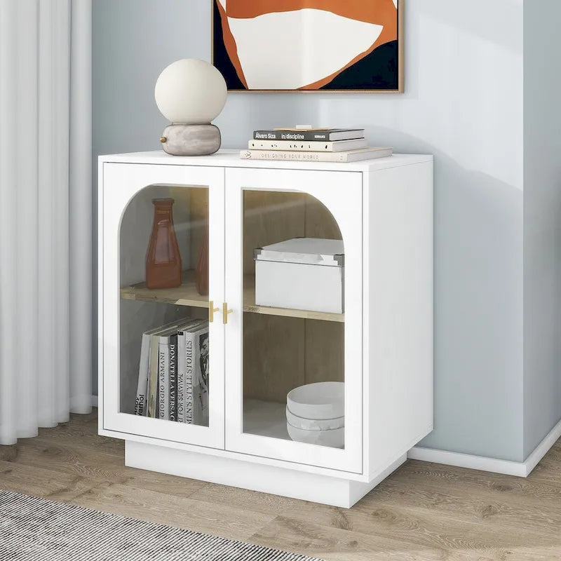 2 Meubles de rangement avec porte vitrée pour le salon