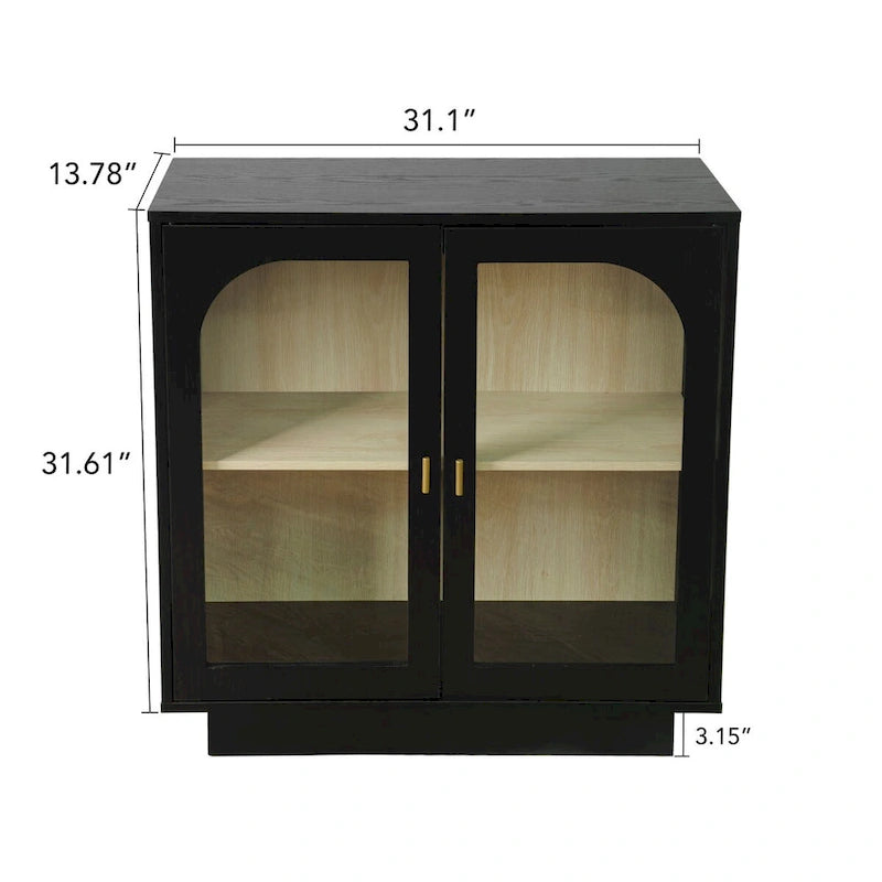 2 Meubles de rangement avec porte vitrée pour le salon