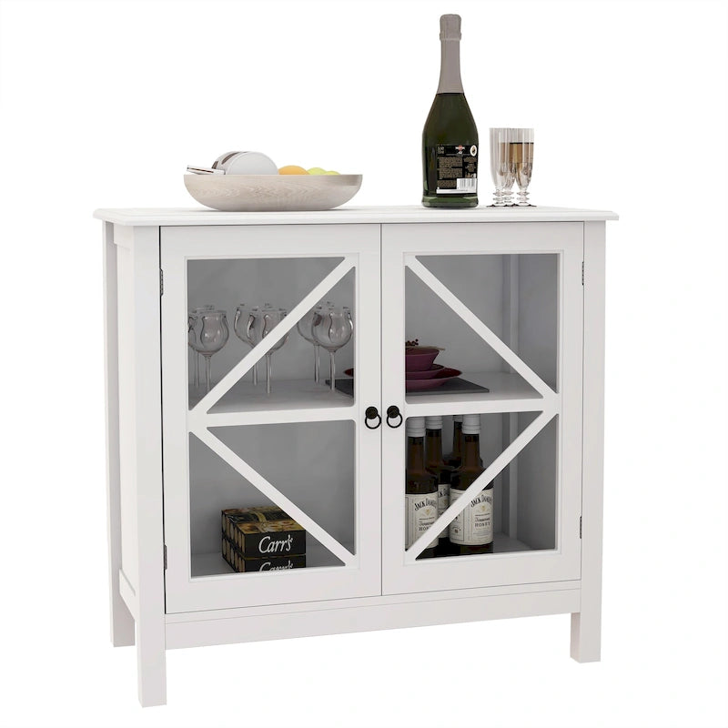 Meuble haut de cuisine avec portes vitrées doubles
