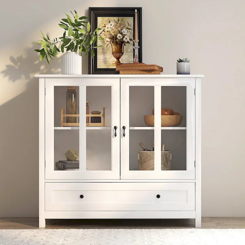 Meuble haut de cuisine avec portes vitrées doubles