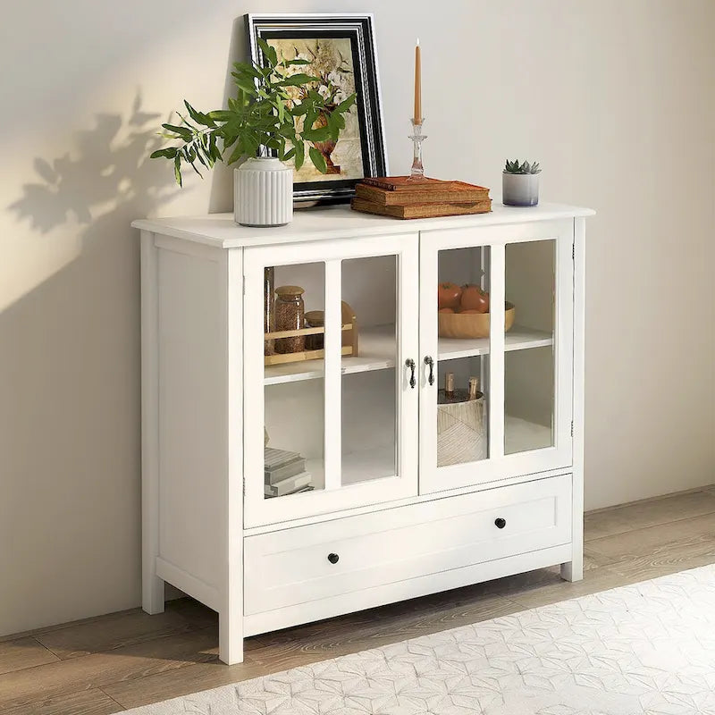 Meuble haut de cuisine avec portes vitrées doubles