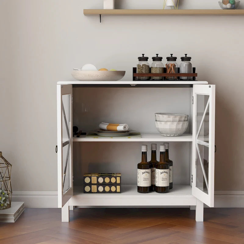 Meuble haut de cuisine avec portes vitrées doubles