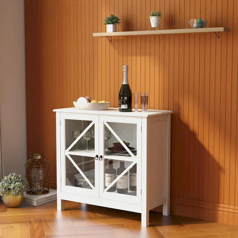 Meuble haut de cuisine avec portes vitrées doubles