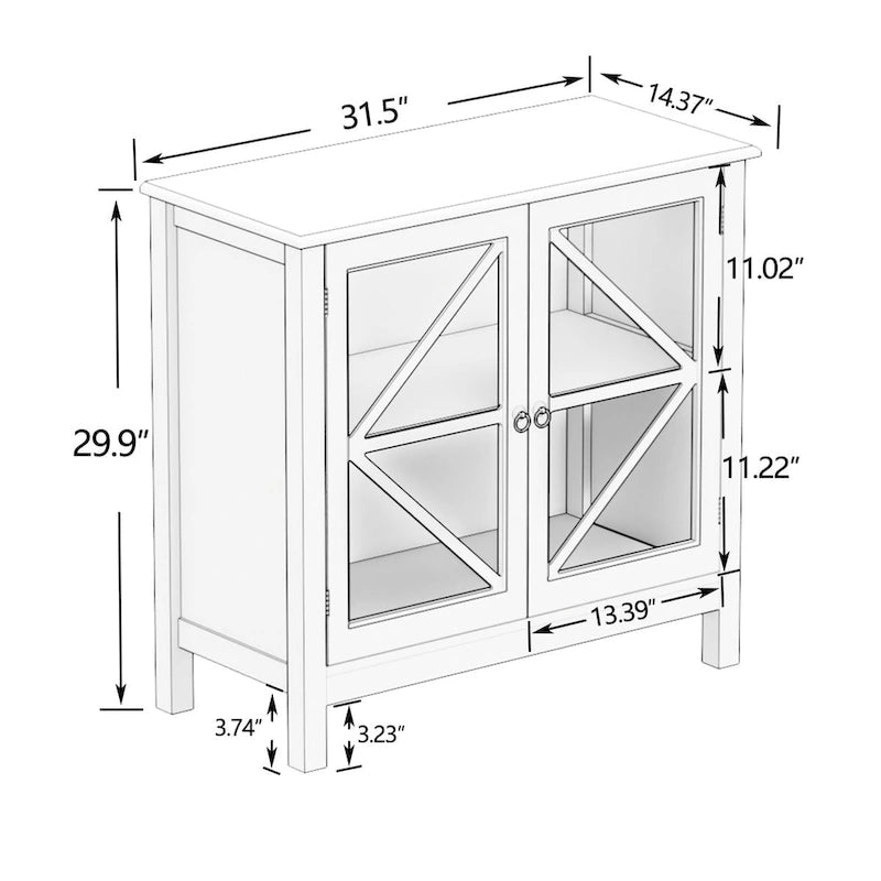 Meuble haut de cuisine avec portes vitrées doubles