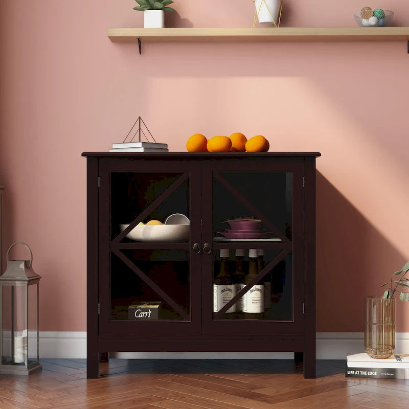 Meuble haut de cuisine avec portes vitrées doubles