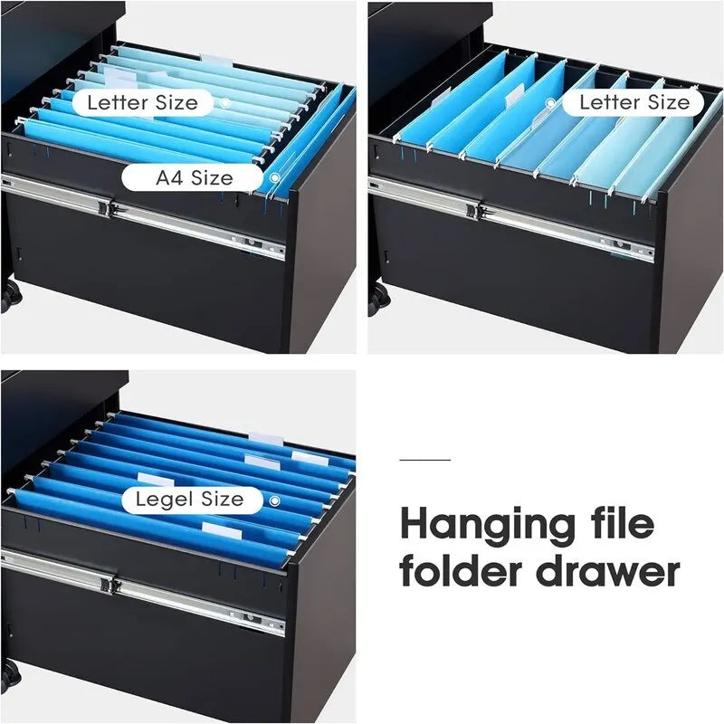Dessous de bureau à roulettes 3 tiroirs