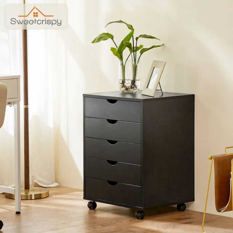 Commode à 5 tiroirs - Armoire de rangement Commode en bois