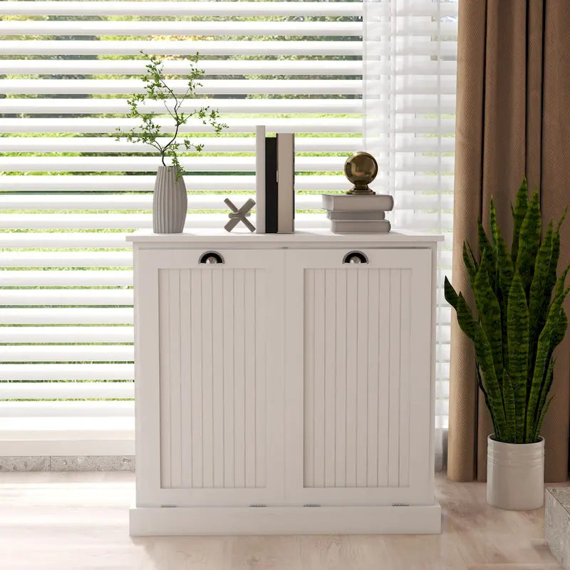 Meuble de tri à linge inclinable à deux compartiments