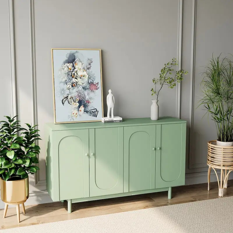 Buffets modernes et élégants, armoire de rangement sculptée à 4 portes