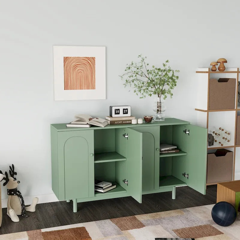 Buffets modernes et élégants, armoire de rangement sculptée à 4 portes
