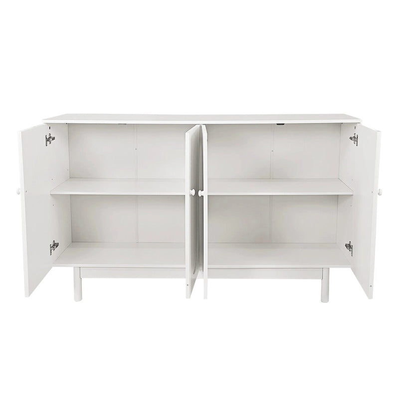 Buffets modernes et élégants, armoire de rangement sculptée à 4 portes