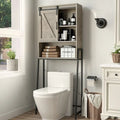 Meuble de rangement au-dessus des toilettes, organisateur de salle de bain avec porte coulissante type grange