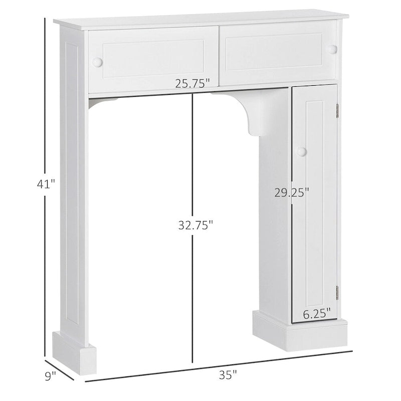 Meuble de rangement de salle de bain sur pied au-dessus des toilettes
