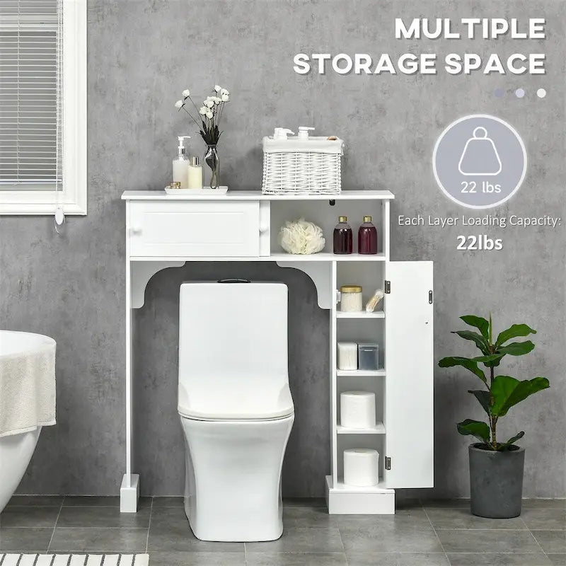Meuble de rangement de salle de bain sur pied au-dessus des toilettes
