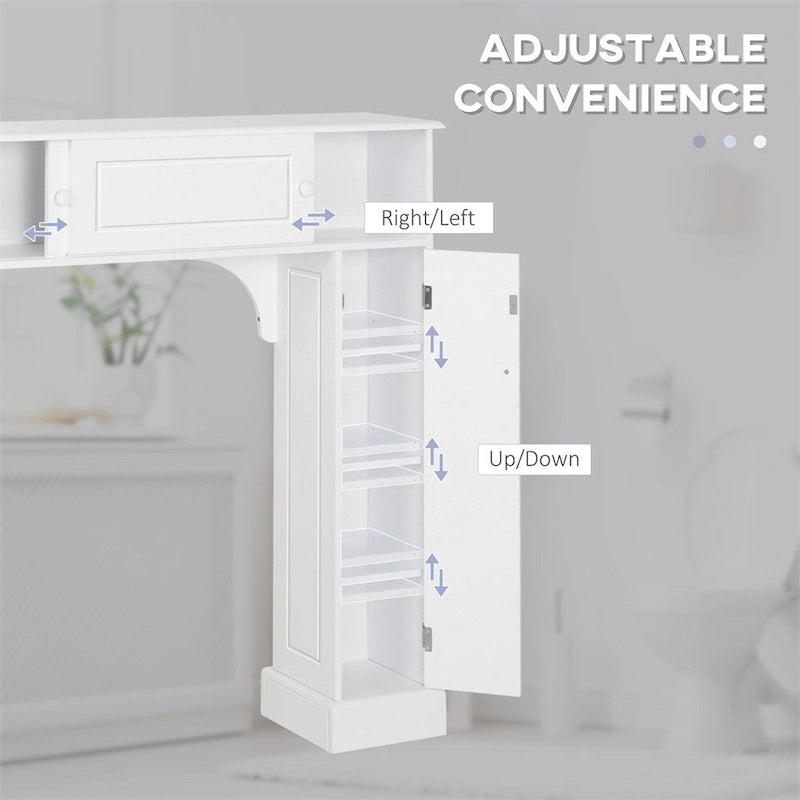 Meuble de rangement de salle de bain sur pied au-dessus des toilettes