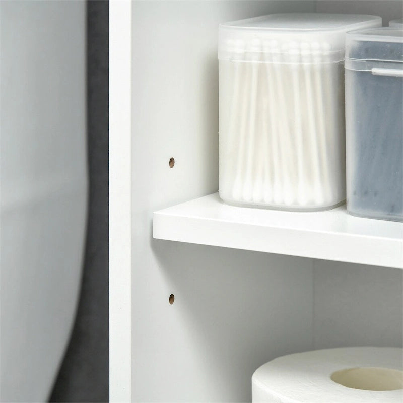 Meuble de rangement de salle de bain sur pied au-dessus des toilettes
