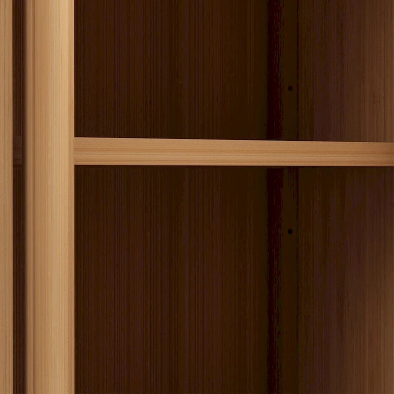 Armoire de salle de bain 2 portes en bois grand modèle (32") avec étagère intérieure, coloris neutre