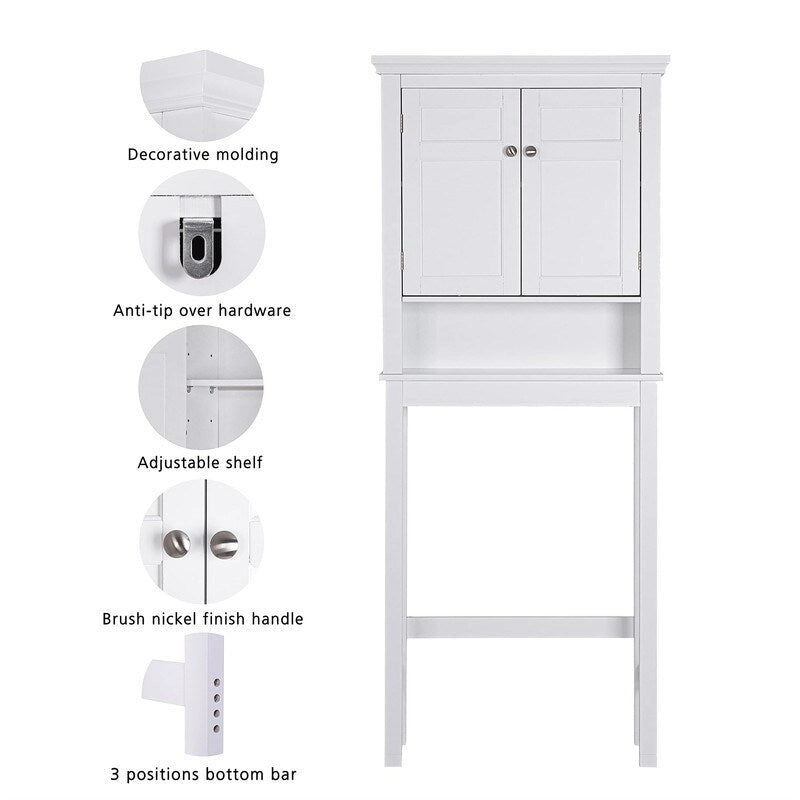Meuble de rangement pour toilettes – 7,87P x 27,36L x 65H