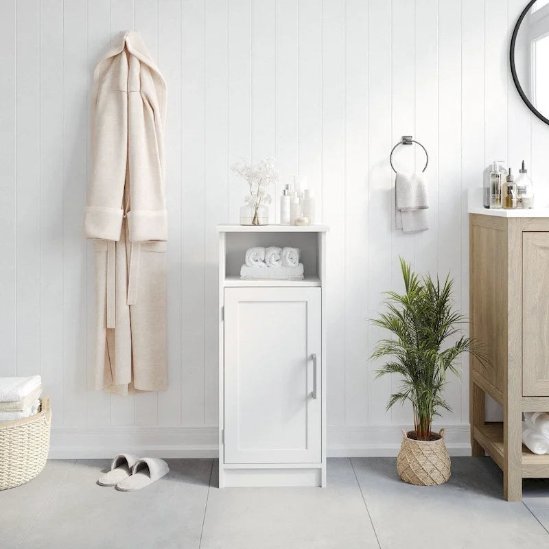Meuble de salle de bain moderne avec porte à fermeture magnétique et 3 étagères