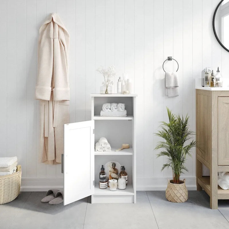 Meuble de salle de bain moderne avec porte à fermeture magnétique et 3 étagères