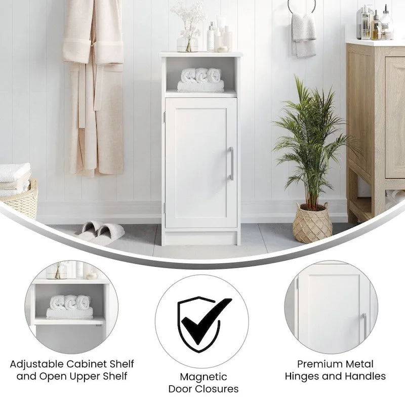 Meuble de salle de bain moderne avec porte à fermeture magnétique et 3 étagères