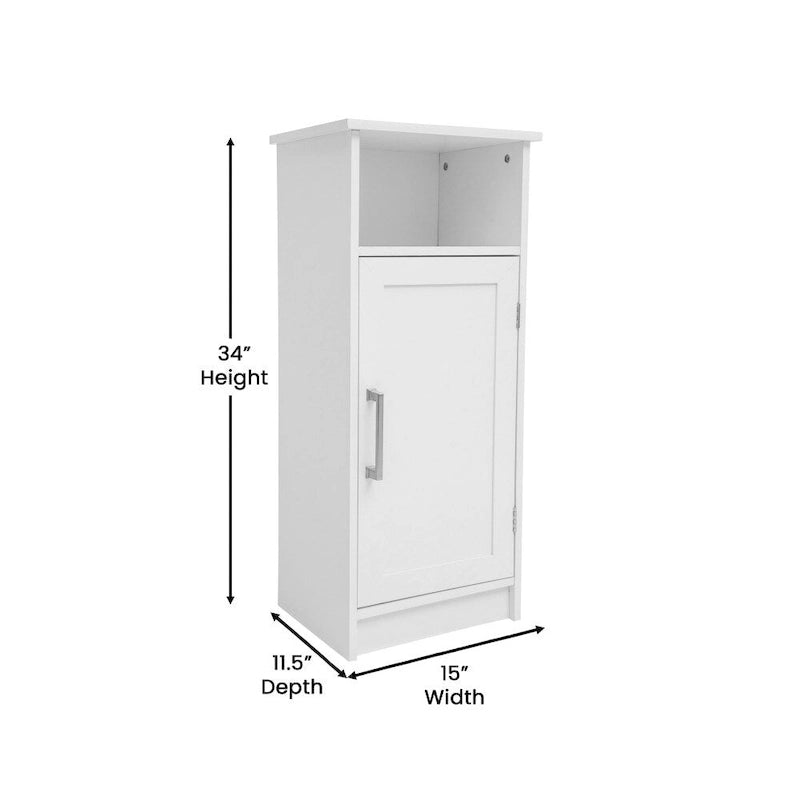 Meuble de salle de bain moderne avec porte à fermeture magnétique et 3 étagères