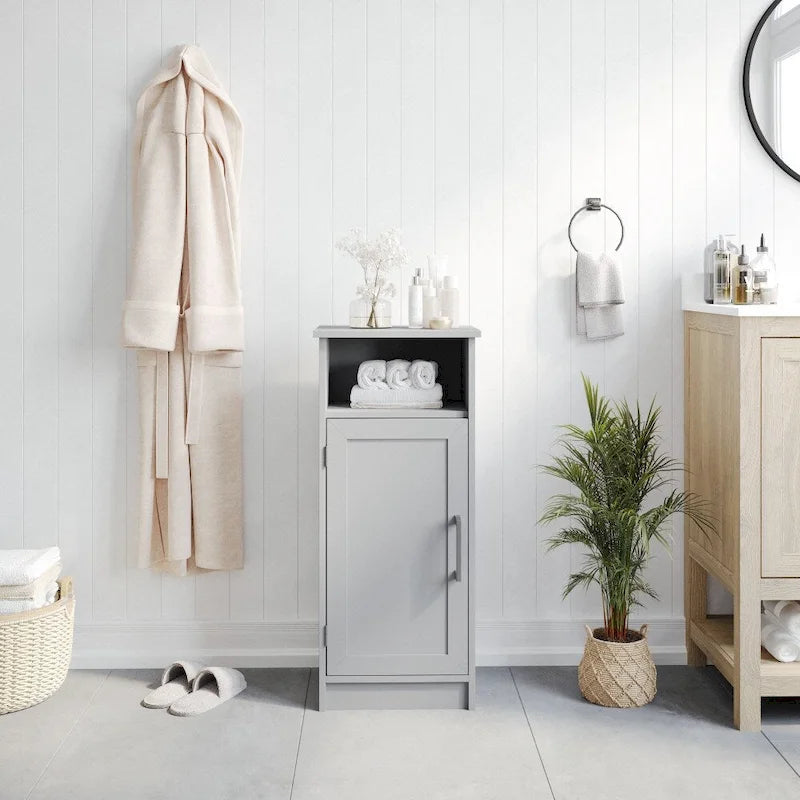 Meuble de salle de bain moderne avec porte à fermeture magnétique et 3 étagères