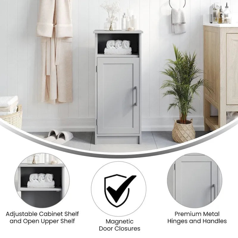 Meuble de salle de bain moderne avec porte à fermeture magnétique et 3 étagères
