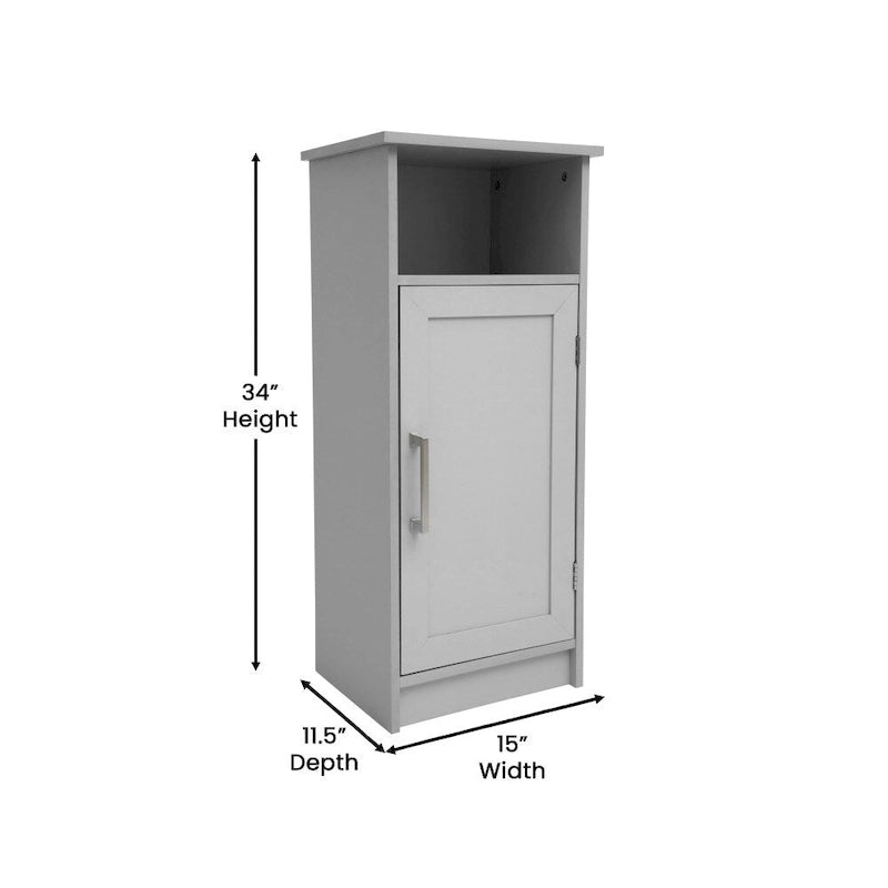 Meuble de salle de bain moderne avec porte à fermeture magnétique et 3 étagères